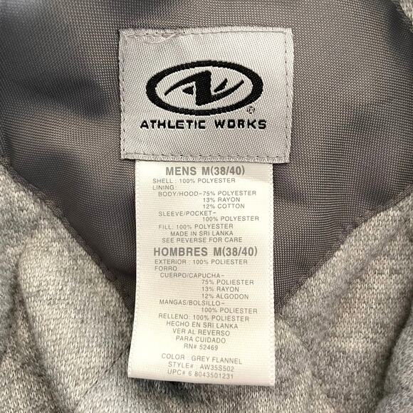 ATHLETIC WORKS Mens Full Zip Hooded Windbreaker Jacket Gray M 38/40 Gorpcore Y2k - Picture 7 of 9